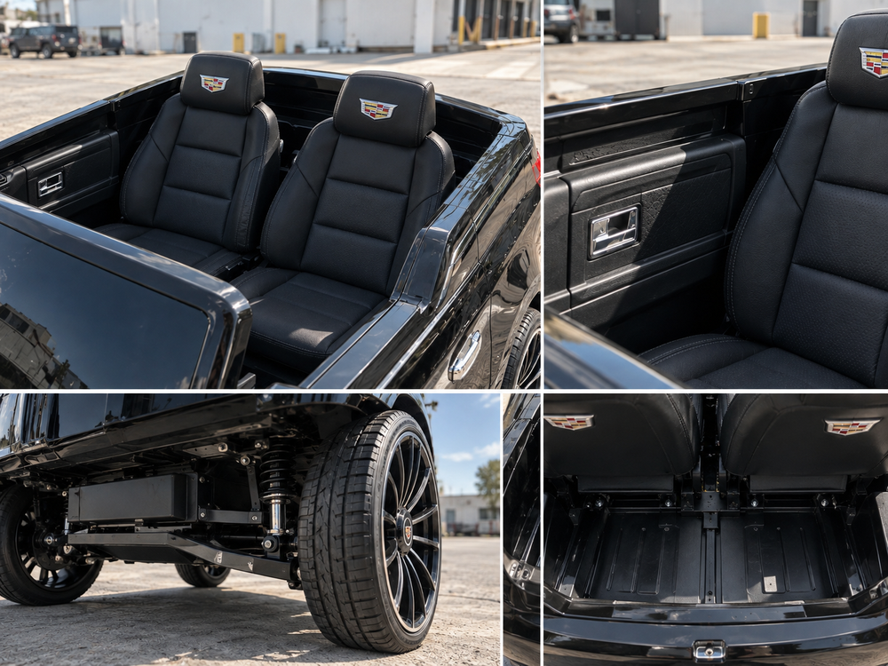 Steel frame, real suspension, two adult-size seats